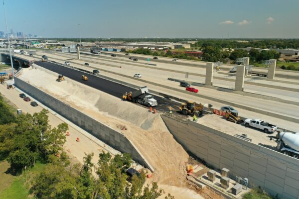 A new section of highway is being paved by AAA Paving.