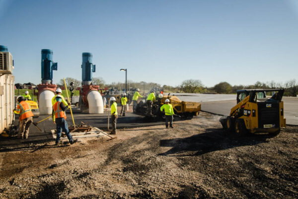 Our team of AAA Paving professionals is laying new asphalt around the plant using materials of the highest quality.