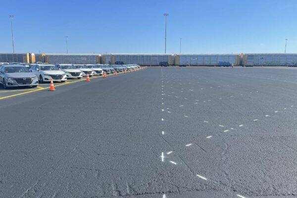 Big parking lot made by Houston asphalt company.