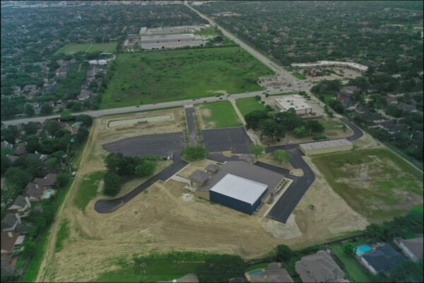 John Fox Contractor Church from an aerial perspective.