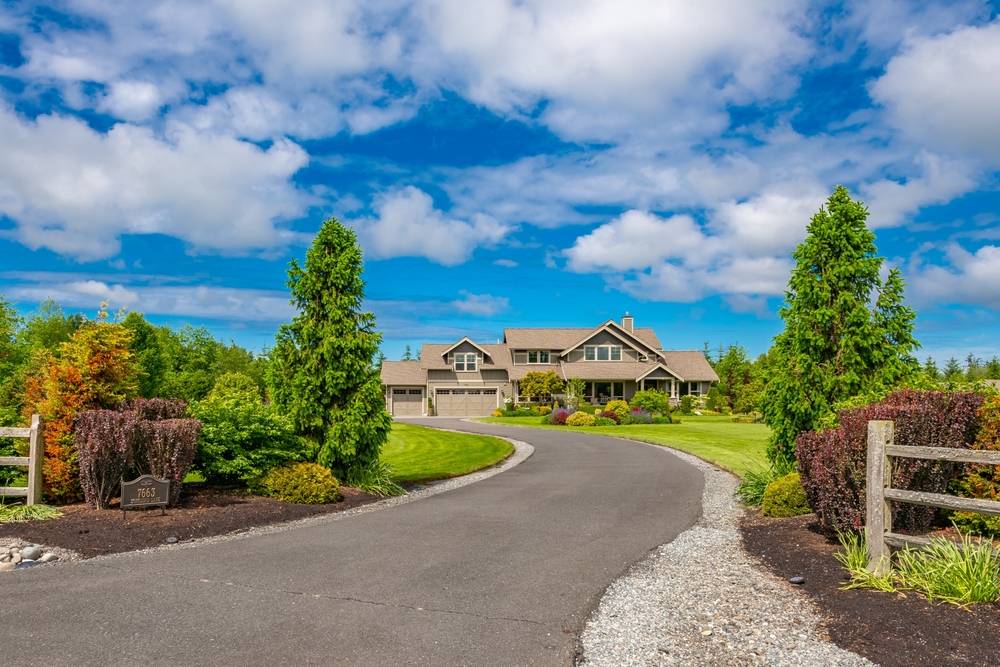 A Home With An Asphalt Driveway